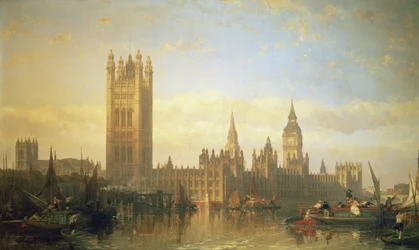 New Palace of Westminster från Themsen